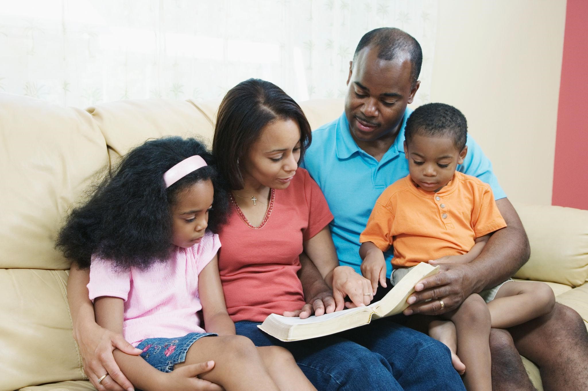 Children learning Bible